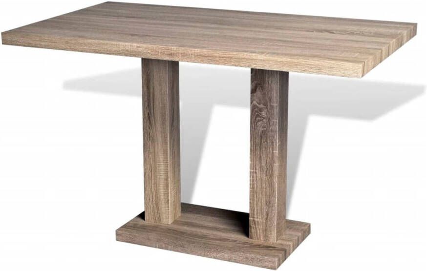 The Living Store Eettafel MDF 117 x 67 x 75 cm Eiken Eetkamertafel Eettafel Houten Tafel Mdf Tafel Bruine Tafel