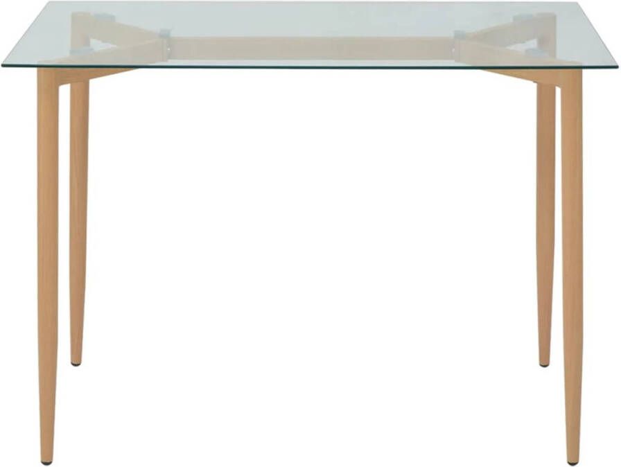 The Living Store Eettafel Tafel met Glazen Tafelblad 118 x 68 x 75 cm