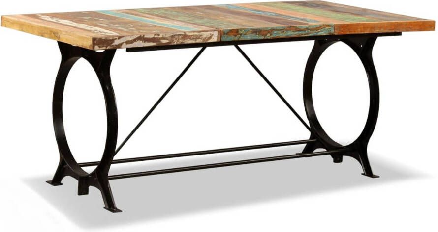 The Living Store Eettafel Vintage 180 x 90 x 77 cm Massief gerecycled hout en staal - Foto 1