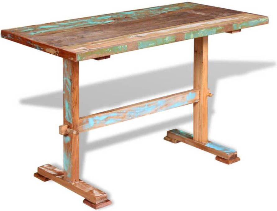 The Living Store Eettafel Vintage Massief gerecycled hout 120x58x78 cm Bruin