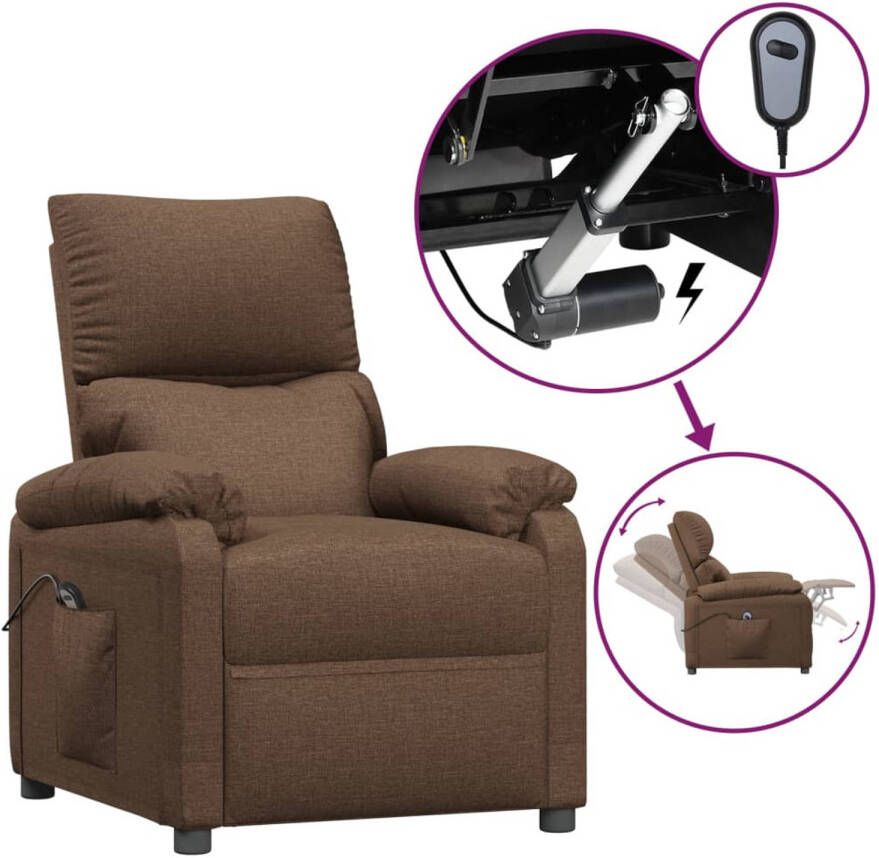 The Living Store Elektrische TV-fauteuil Bruin 73 x 158 x 73 cm Verstelbare rugleuning en voetensteun - Foto 1