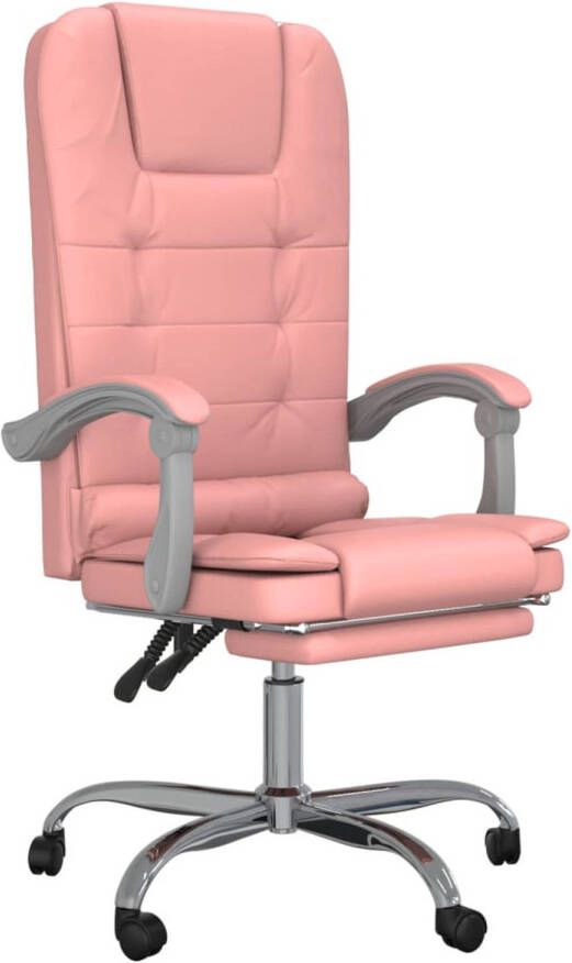 The Living Store Ergonomische bureaustoel roze 63x56cm Massagefunctie - Foto 1