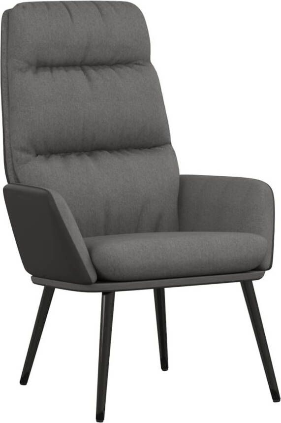 The Living Store Fauteuil Relaxstoel Lichtgrijs 70 x 77 x 94 cm Dik gevoerd Relaxstoel Fauteuils Lounge Chair Comfortabele Stoel Grijs Meubilair