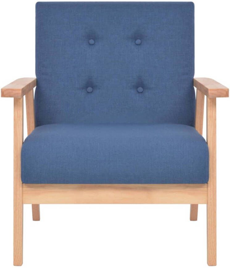 The Living Store Fauteuil Comfortabele zithoek Blauw 64.5 x 67 x 73.5 cm Polyester - Foto 1