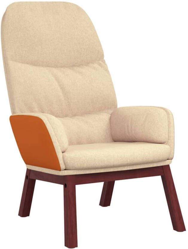 The Living Store Fauteuil Relax Crème 70 x 77 x 98 cm Optimaal zitcomfort - Foto 1