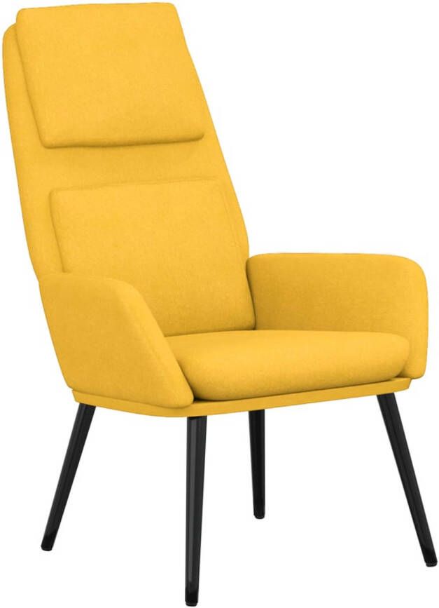 The Living Store Fauteuil Relaxstoel 70 x 77 x 98 cm Mosterdgeel - Foto 1