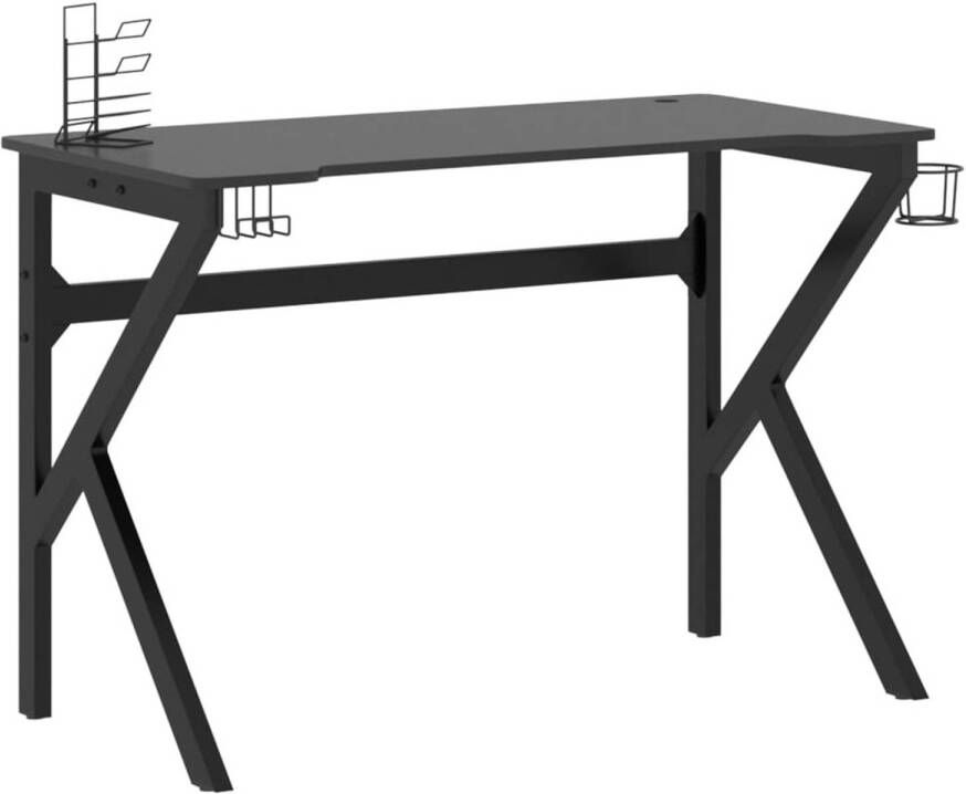 The Living Store Gaming Desk Zwart 110x60x75 cm Ergonomisch design