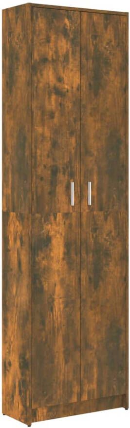 The Living Store Gangkast 55x25x189 cm bewerkt hout gerookt eikenkleurig Kast - Foto 1