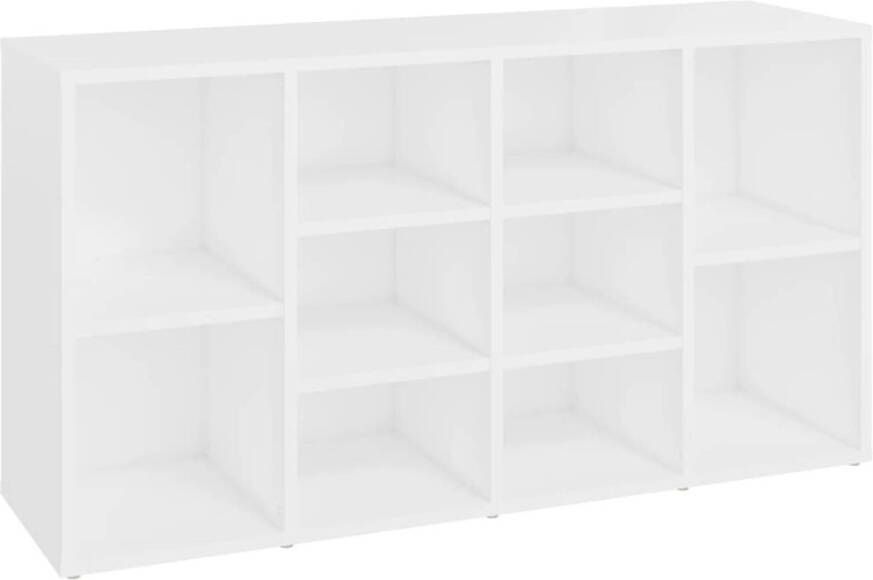 The Living Store Garderobebank 10 vakken 103 x 30 x 54.5 cm Wit hout