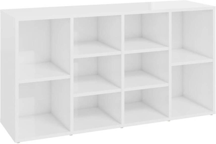 The Living Store Garderobebank Schoenenopberger 103 x 30 x 54.5 cm Hoogglans wit