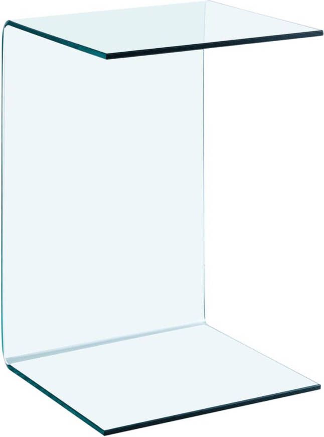 The Living Store Gehard Glas Bijzettafel Transparant 40 x 40 x 60 cm 10 mm Dikte