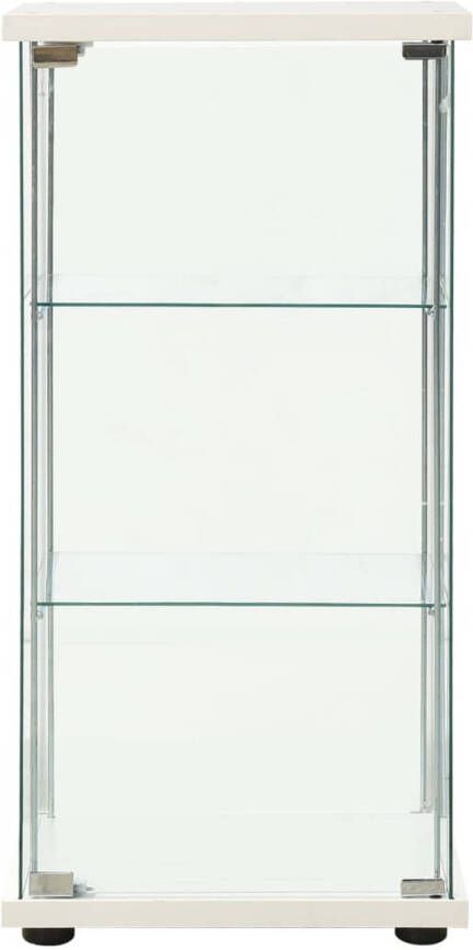 The Living Store Glazen Kast Wit en Transparant 42.5 x 36.5 x 86 cm 4mm Glas Met 3 lagen