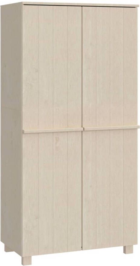 The Living Store HAMAR Houten Garderobe 89 x 50 x 180 cm Honingbruin Massief grenenhout - Foto 1