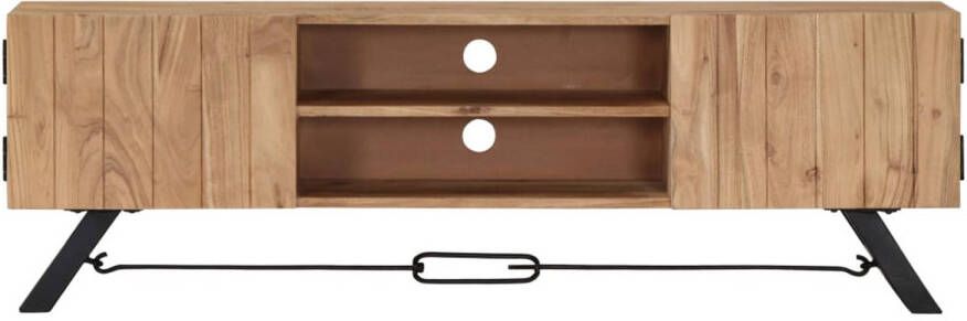 The Living Store vidaXL Tv-meubel 140x30x45 cm massief acaciahout Tv-meubel Acacia Hout Salontafel Rustic Meubilair Vintage Tv Stand