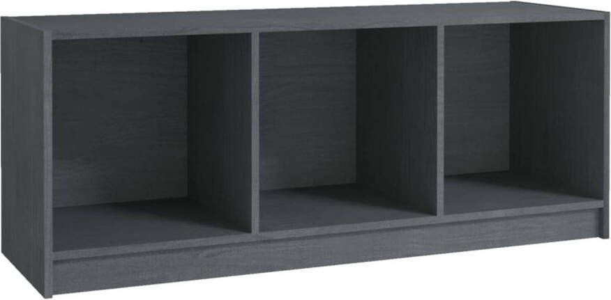 The Living Store Hifi-kast TV-meubel Massief grenenhout 104 x 33 x 41 cm Grijs