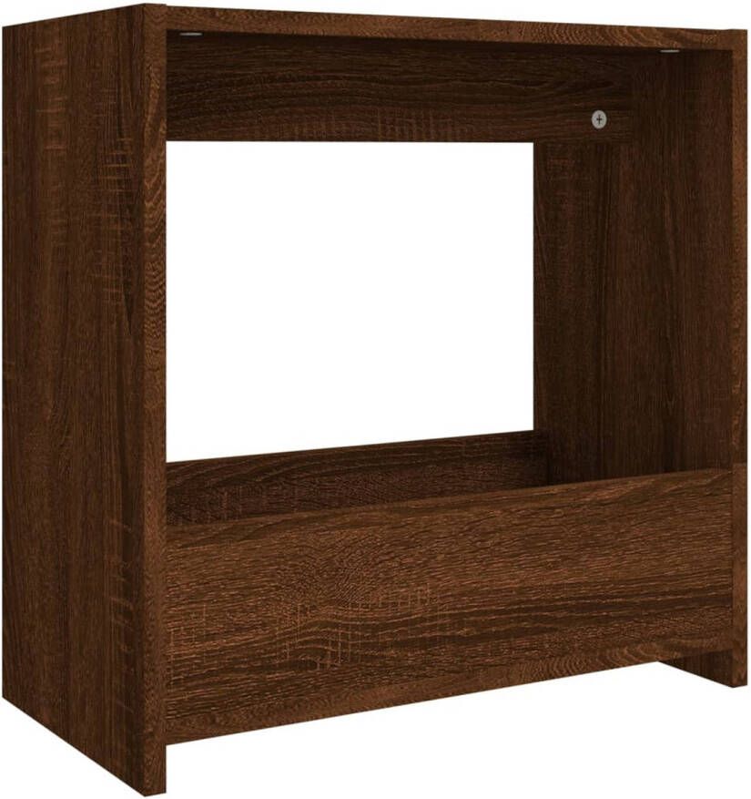 The Living Store Hoekopbergkast Bewerkt hout 50 x 26 x 50 cm Bruineiken Hoekkast Bijzettafel Salontafel Houten Kast Tv Stand