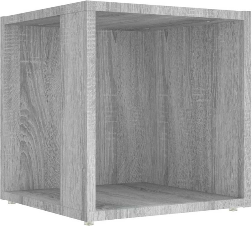 The Living Store Hoekopbergkast Grijs Sonoma Eiken 33 x 33 x 34.5 cm Bewerkt Hout Bijzettafel Hoektafeltje Houten Bijzettafel Grijze Bijzettafel Sonoma Eiken