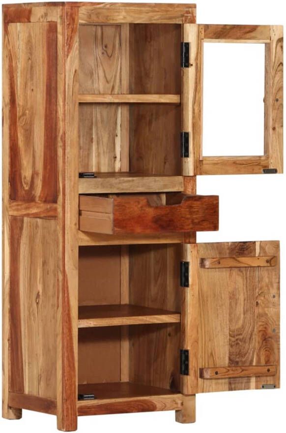 The Living Store Hoge Kast Sheeshamhout Rustiek Ontwerp 40x34x110 cm