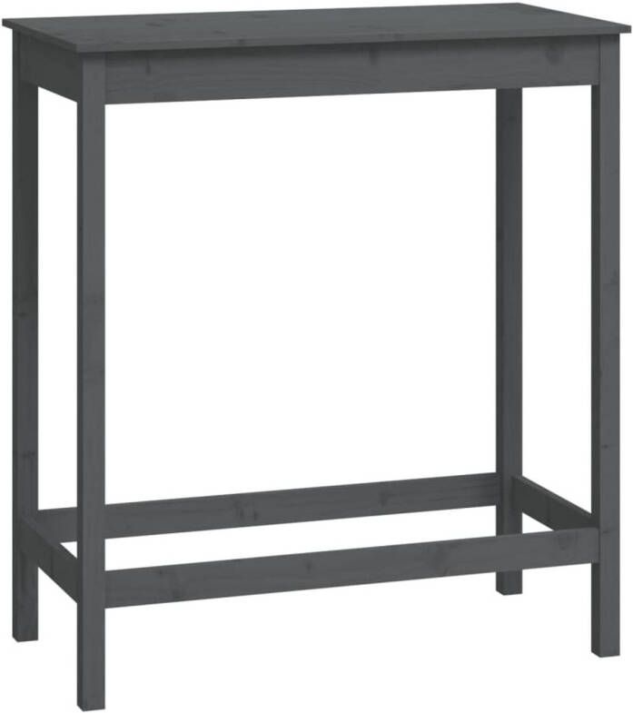 The Living Store Houten Bartafel Massief Grenenhout 100 x 50 x 110 cm Grijs