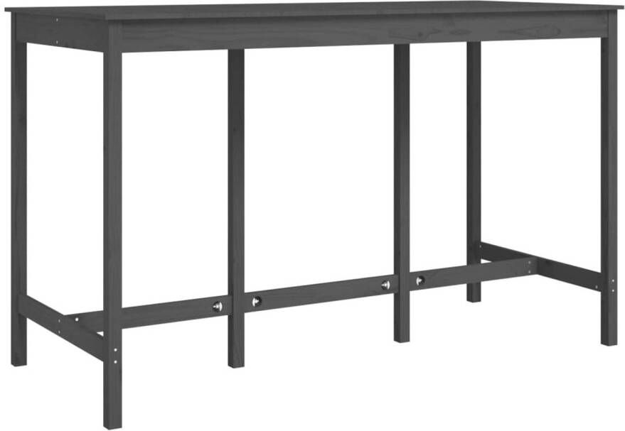 The Living Store Houten Bartafel Massief grenenhout 180 x 80 x 110 cm Grijs