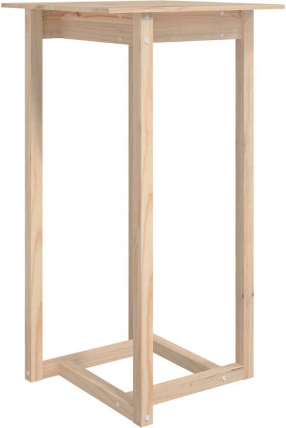 The Living Store Houten bartafel Massief grenenhout 60 x 60 x 110 cm Stabiel frame