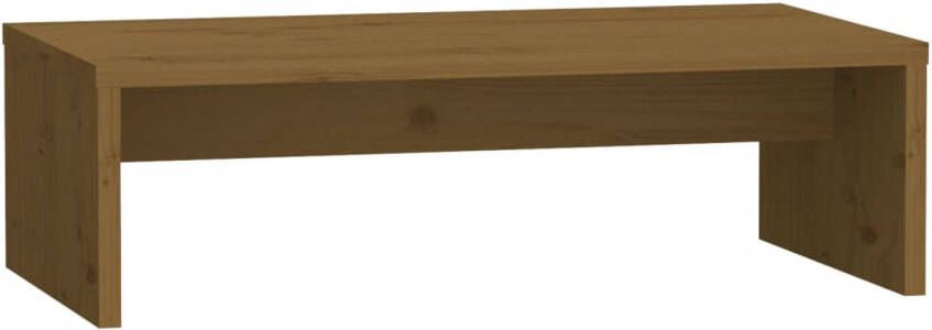 The Living Store Houten Monitorstandaard 50 x 27 x 15 cm Opbergfunctie Stress verminderend