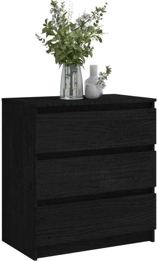 The Living Store Houten nachtkastje 60 x 36 x 64 cm zwart