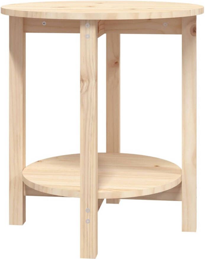 The Living Store Houten Salontafel Ø 55 x 60 cm Massief Grenenhout