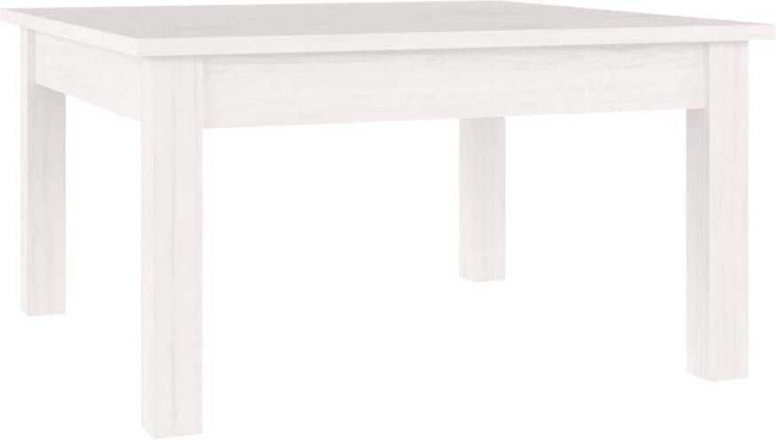 The Living Store Houten Salontafel Wit 55 x 55 x 30 cm Massief Grenenhout - Foto 1