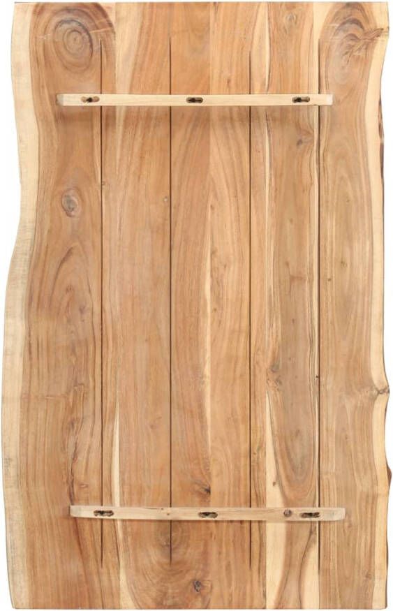 The Living Store Houten Tafelblad Massief Acaciahout 100 x (50-60) cm Natuurlijke Rand