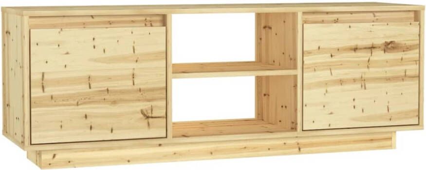 The Living Store Houten tv-meubel Hifi-kast 110 x 30 x 40 cm Massief vurenhout - Foto 1