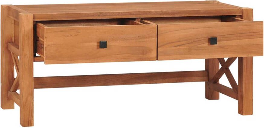 The Living Store Houten TV-meubel Naturel 100 x 40 x 45 cm Gerecycled teakhout