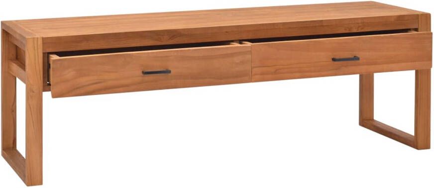 The Living Store Houten Tv-meubel Naturel 140 x 40 x 45 cm Gerecycled Teakhout