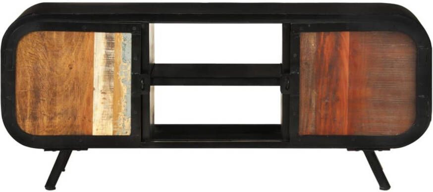 The Living Store Industriële TV-meubel 110x30x45 cm Handgemaakt van gerecycled hout Vintage charme Milieuvriendelijk - Foto 1