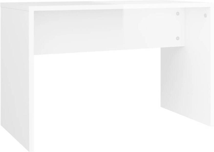The Living Store Kaptafelkruk 70x35x45 cm bewerkt hout hoogglans wit Kaptafelkruk Kaptafels Make-up Stoel Toiletstoel Houten Meubilair