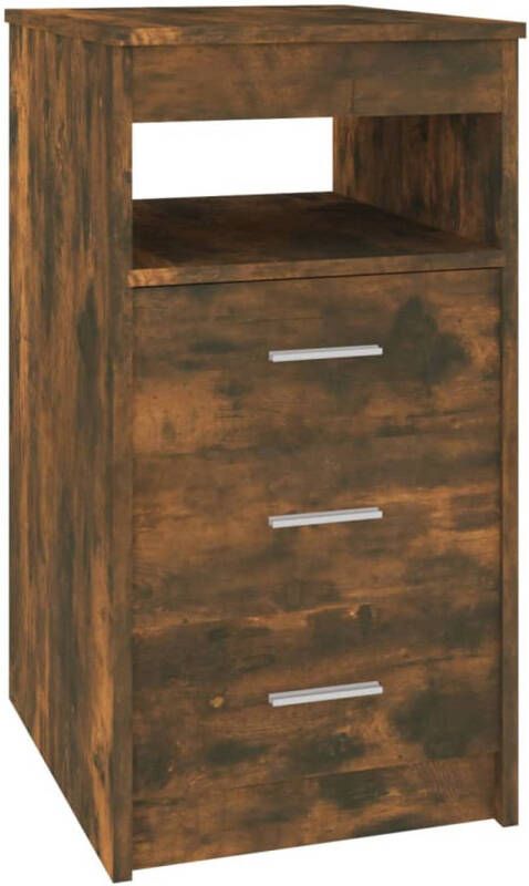 The Living Store Kast Gerookt Eiken 40 x 50 x 76 cm Met 3 lades en 1 bovenschap Kast Opbergkast Houten Kast Bruine Kast Kleine Kast