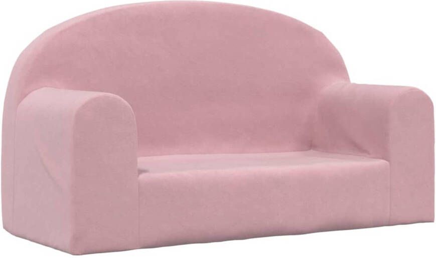 The Living Store Kinderbank Roze Pluche 84x34x45.5cm Afneembare Hoes