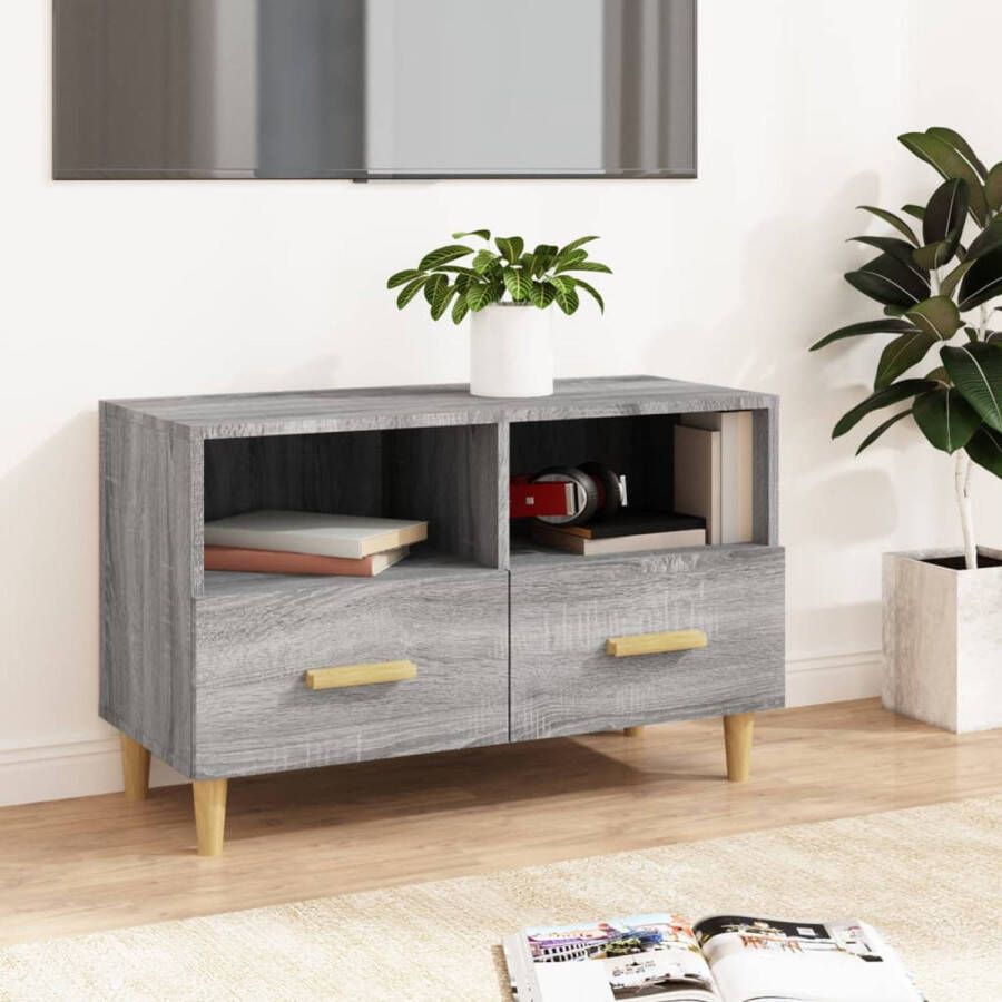 The Living Store Klassiek TV-meubel grijs sonoma eiken 80 x 36 x 50 cm stevig en vochtbestendig