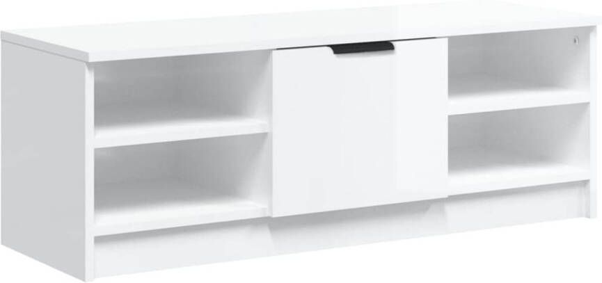 The Living Store Tv-meubel 102x35-5x36-5 cm bewerkt hout hoogglans wit Kast