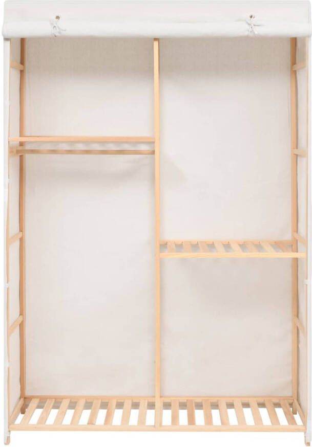 The Living Store Kledingkast 110 x 40 x 170 cm Wit houten frame 3 lagen - Foto 1