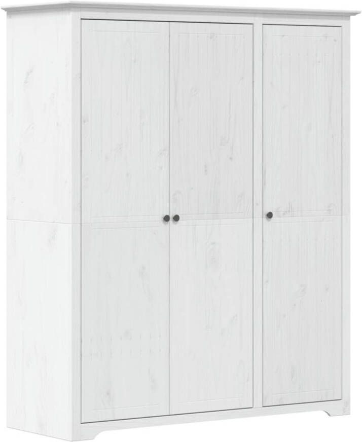 The Living Store Kledingkast Frans Design Massief Grenenhout 151.5 x 52 x 176.5 cm Ruime Opbergruimte