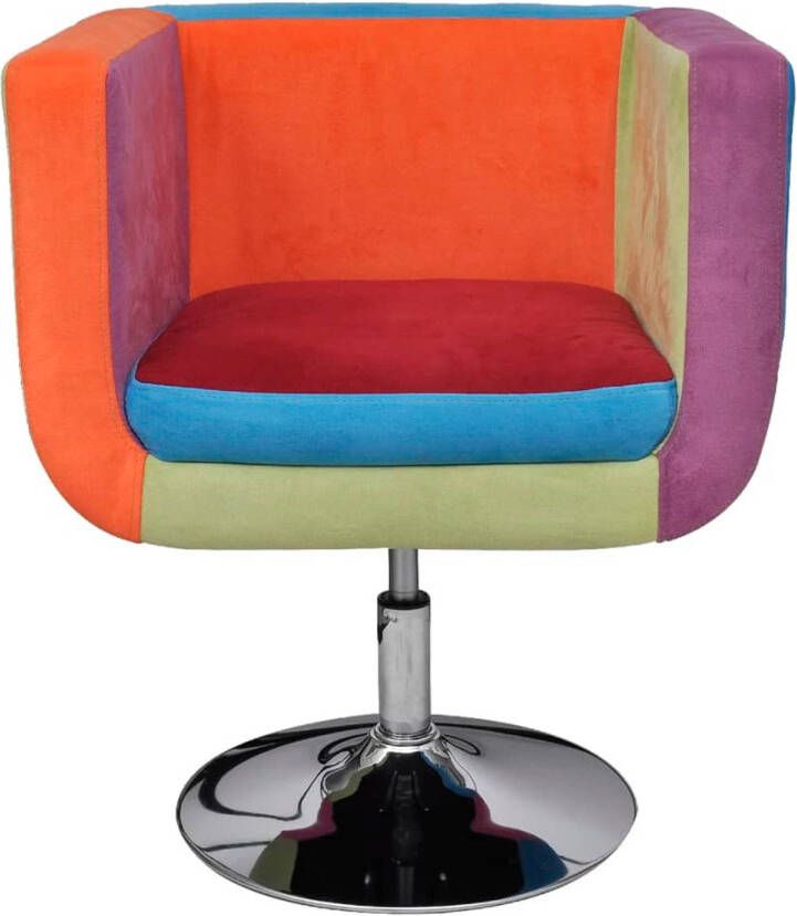 The Living Store Stoel met patchwork motief kubus stof Kubustoel Patchwork Stoel Verstelbare Stoel Eetkamerstoelen Bureaustoel