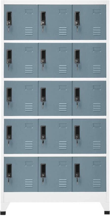 The Living Store Lockerkast naam Lockerkast 90 x 40 x 180 cm Met labelhouders