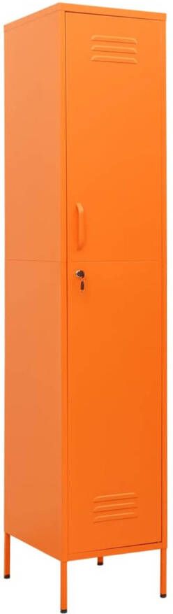 The Living Store lockerkast Oranje Staal 35 x 46 x 180 cm Inclusief slot Verstelbare schappen Draagvermogen 40 kg Montage vereist
