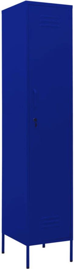 The Living Store Lockerkast Staal 35 x 46 x 180 cm Marineblauw