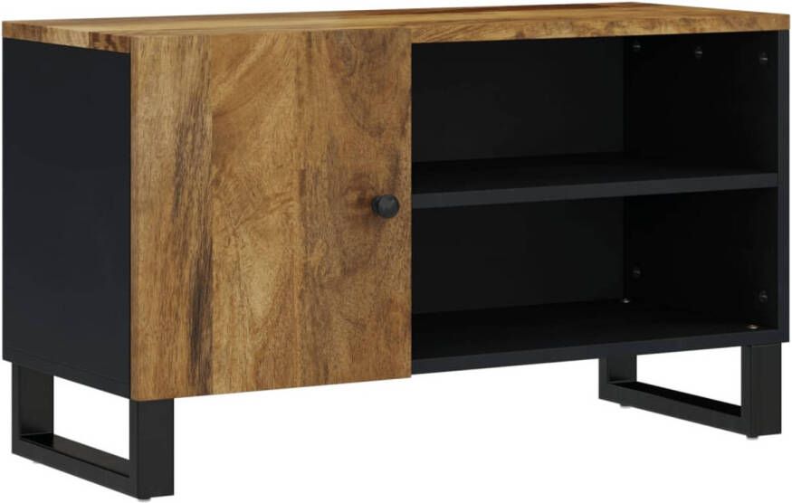 The Living Store Mangohout TV-meubel Massief 80 x 33 x 46 cm Honingbruin - Foto 1