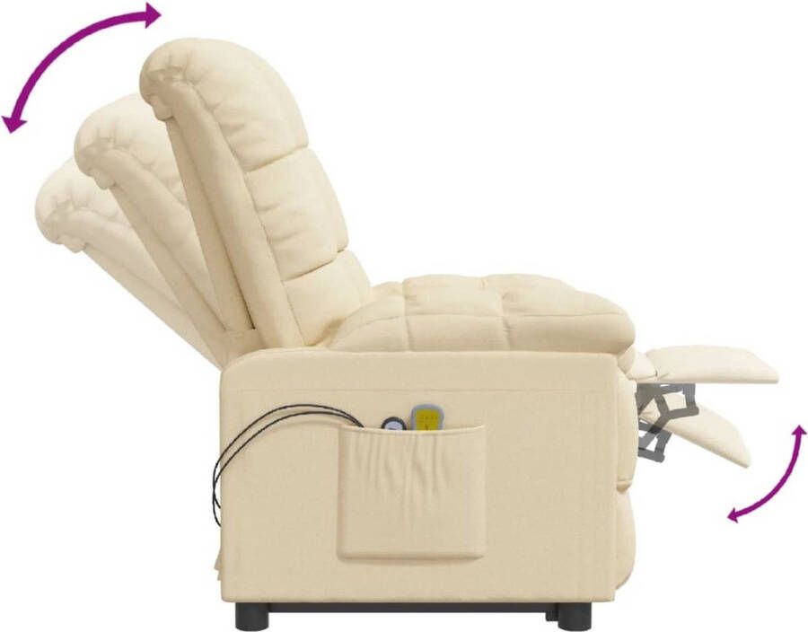 The Living Store Elektrische Massagefauteuil Crème 73 x 90 x 100 cm Elektrisch verstelbaar Elektrische Massagestoel Massagefauteuil Relaxfauteuil Ergonomische Stoel Lounge Stoel