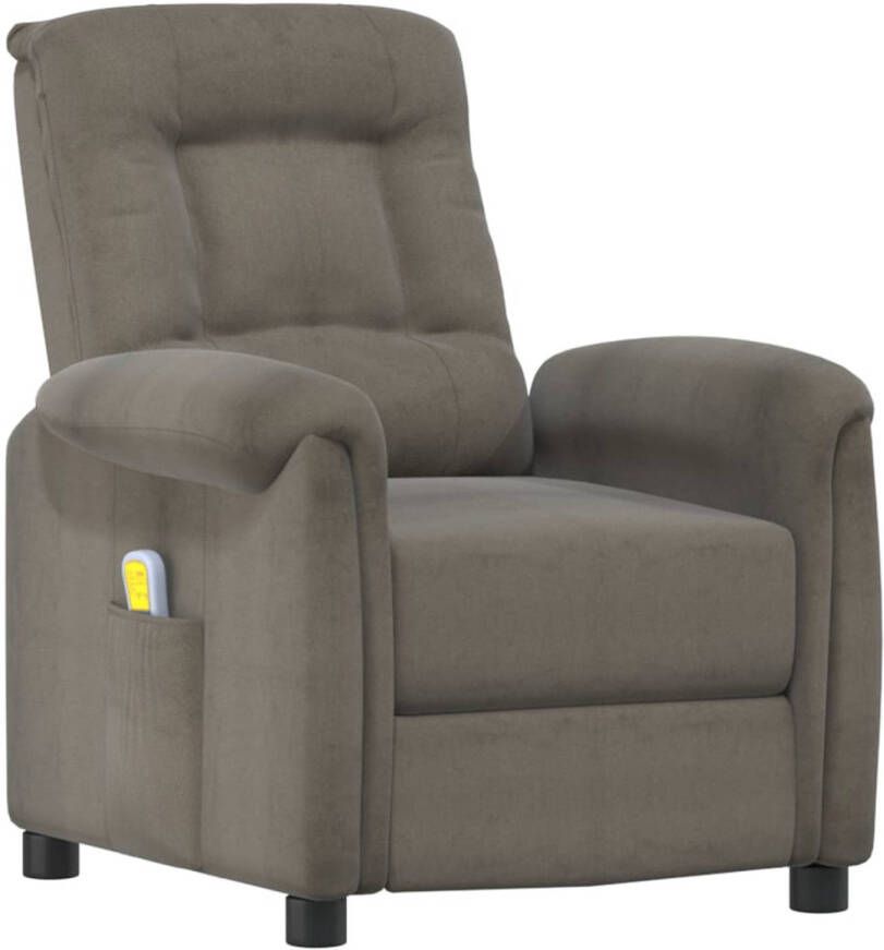 The Living Store Massagefauteuil Verstelbaar 6-punts trillingsmassage Donkergrijs 78.5 x 90 x 93 cm