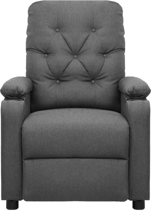 VidaXL Massagefauteuil Massagerstoel Massagestoel stof lichtgrijs Relaxfauteuil Ergonomische Stoel Comfortstoelen