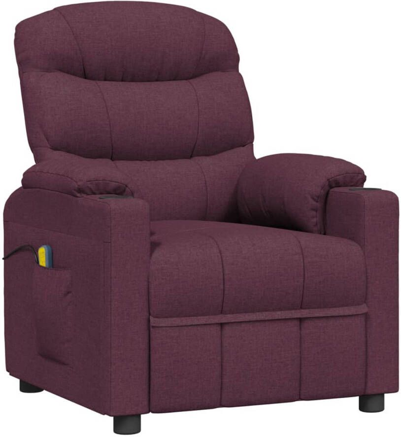 The Living Store Massagefauteuil Verstelbaar 6 punts trillingsmassage Paars 75.5 x 143 x 86.5 cm